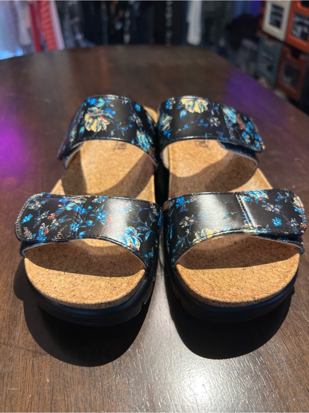 Alegria Rubie adjustable Sandals black & floral size 38